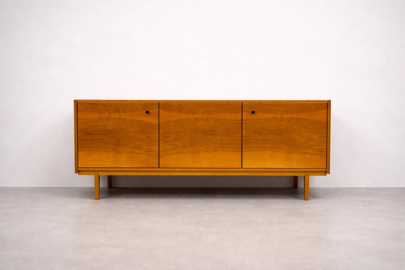 Mid-century modern Scandinavian style sideboard in warm wood veneer, 1960s–1970s