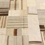 5x8 Cream & Beige Mid Century Modern Kilim Rug, 167x234Cm
