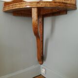 Elm magnifying glass corner console shelf