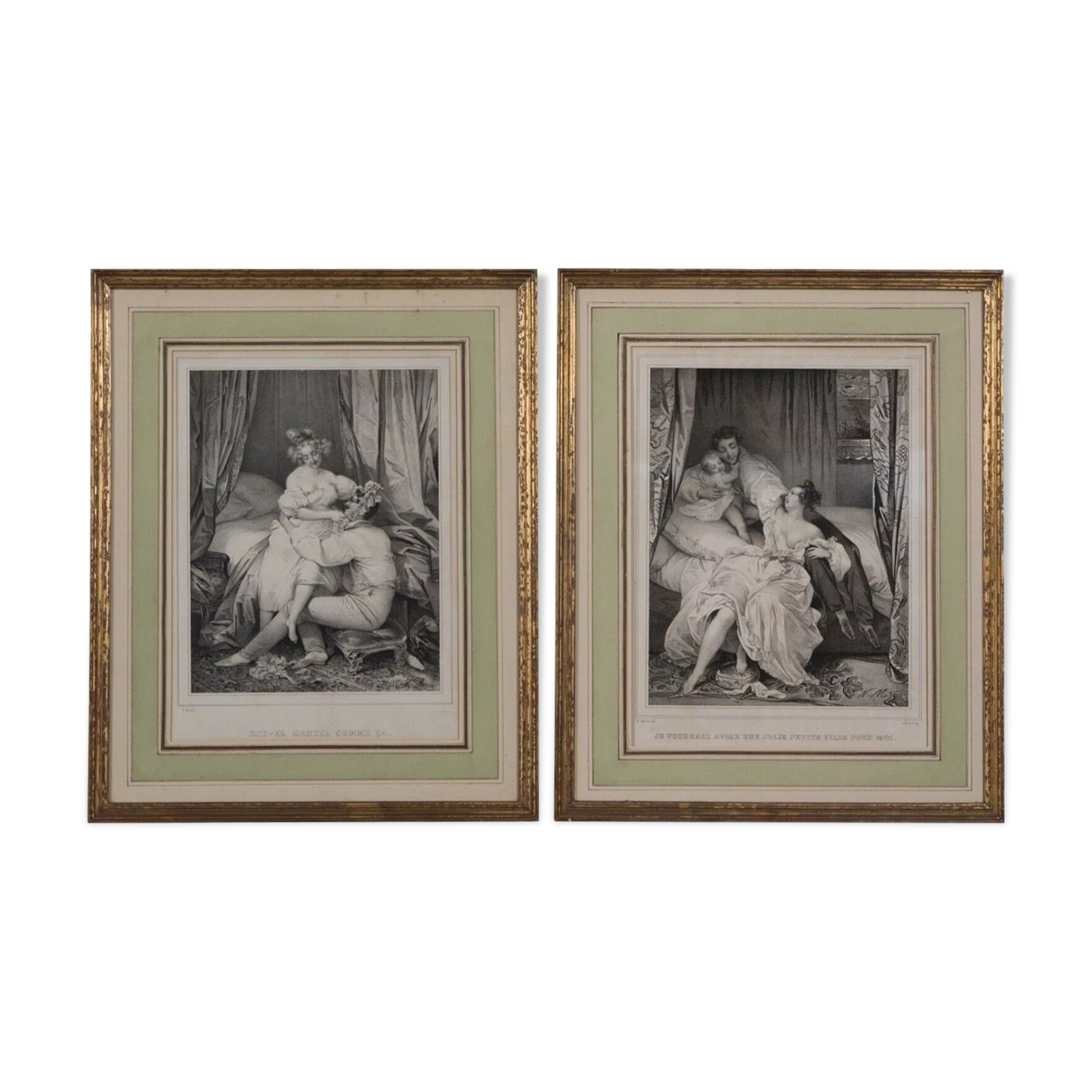 Pair of romantic prints Is he nice like that Maurin Del De Frey