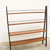Scandinavian ladder shelves in teak and iron, Italy 50s
