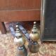 Fireplace set chenets firewall