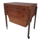 1960s teak Scandinavian sewing cabinet
