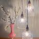 Vintage glass triple globe waterfall pendant light
