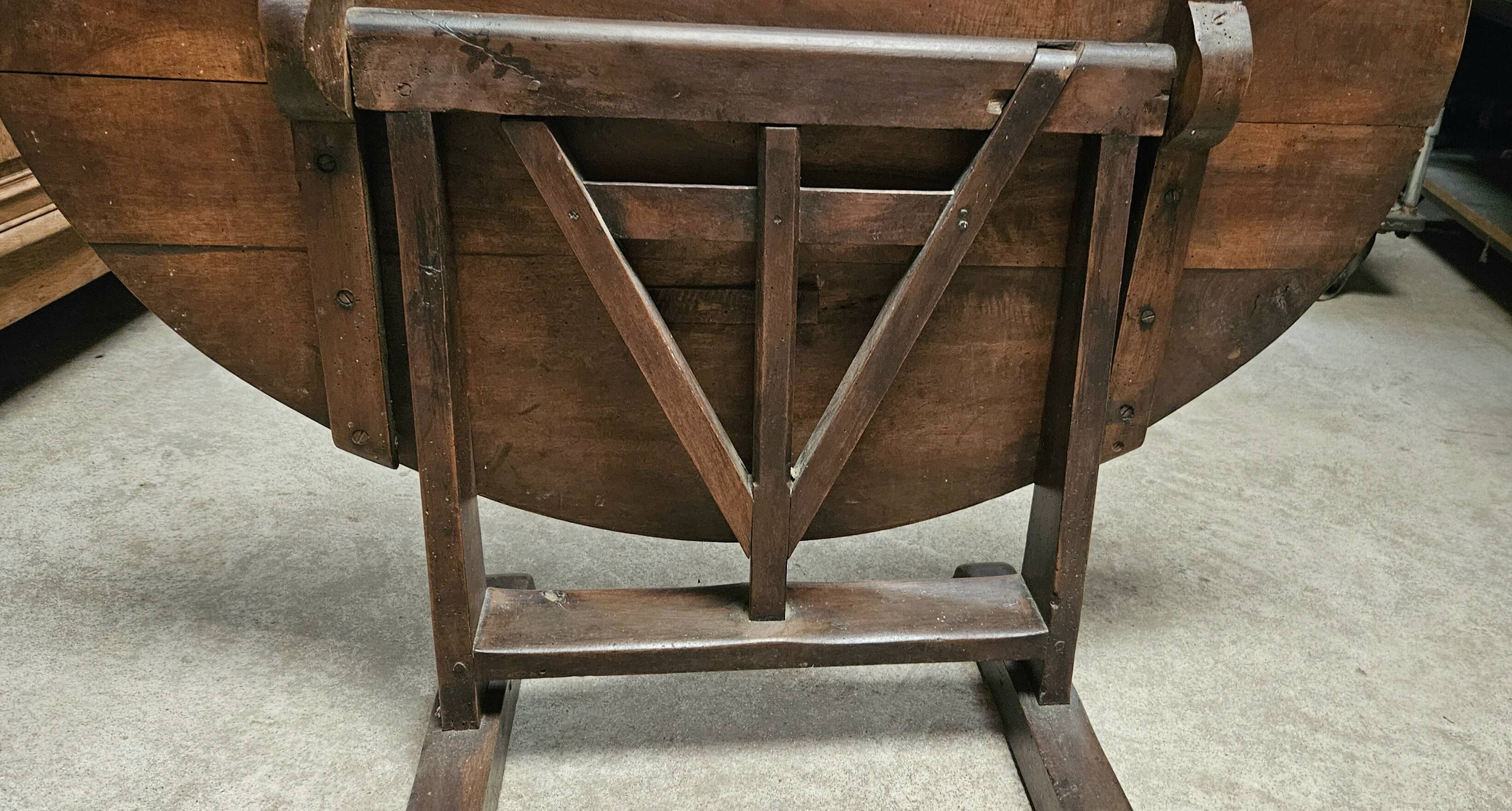 Small oval folding wine table