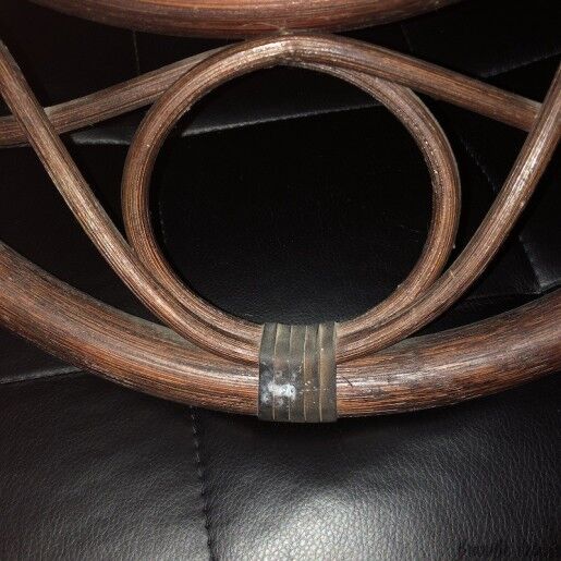 Oval rattan mirror in brown vintage, 72x49 cm