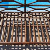 Ensemble salon de jardin une Banquette et un Fauteuil en bois Vintage