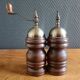 Wooden pepper mill and salt shaker set