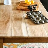 Farmhouse table in natural raw solid oak