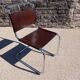 Chaise en cuir marron de Bersanelli modelé Spoletto
