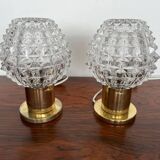 Paire de lampes de table en laiton par Kamenický Šenov, années 1960 / Tchécoslovaquie