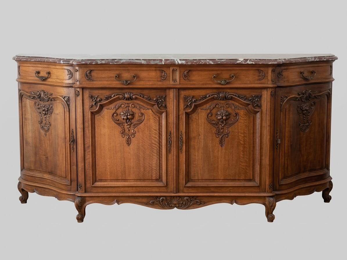 Vintage buffet topped with marble 230x117
