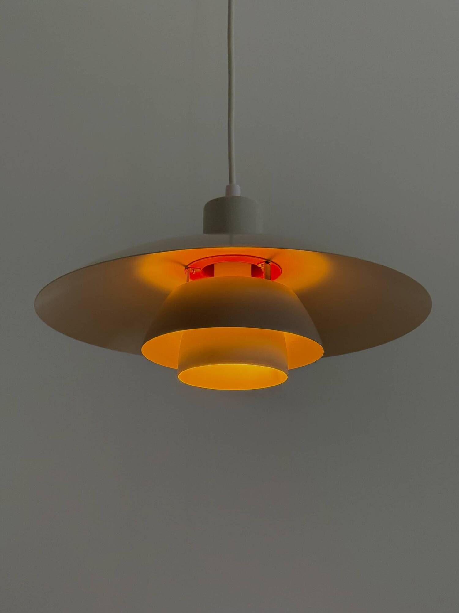 PH 4/3 pendant lamp white with orange accents by Poul Henningsen for Louis