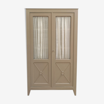 Showcase library cabinet linen patina gustavien shabby