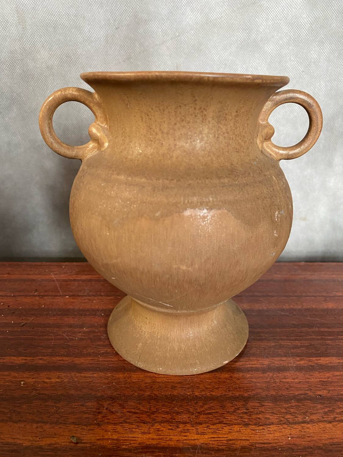 Antique vase with handles rhodes france ceramic beige vintage