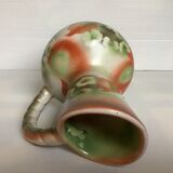 Old vase jug shape green and orange flowers