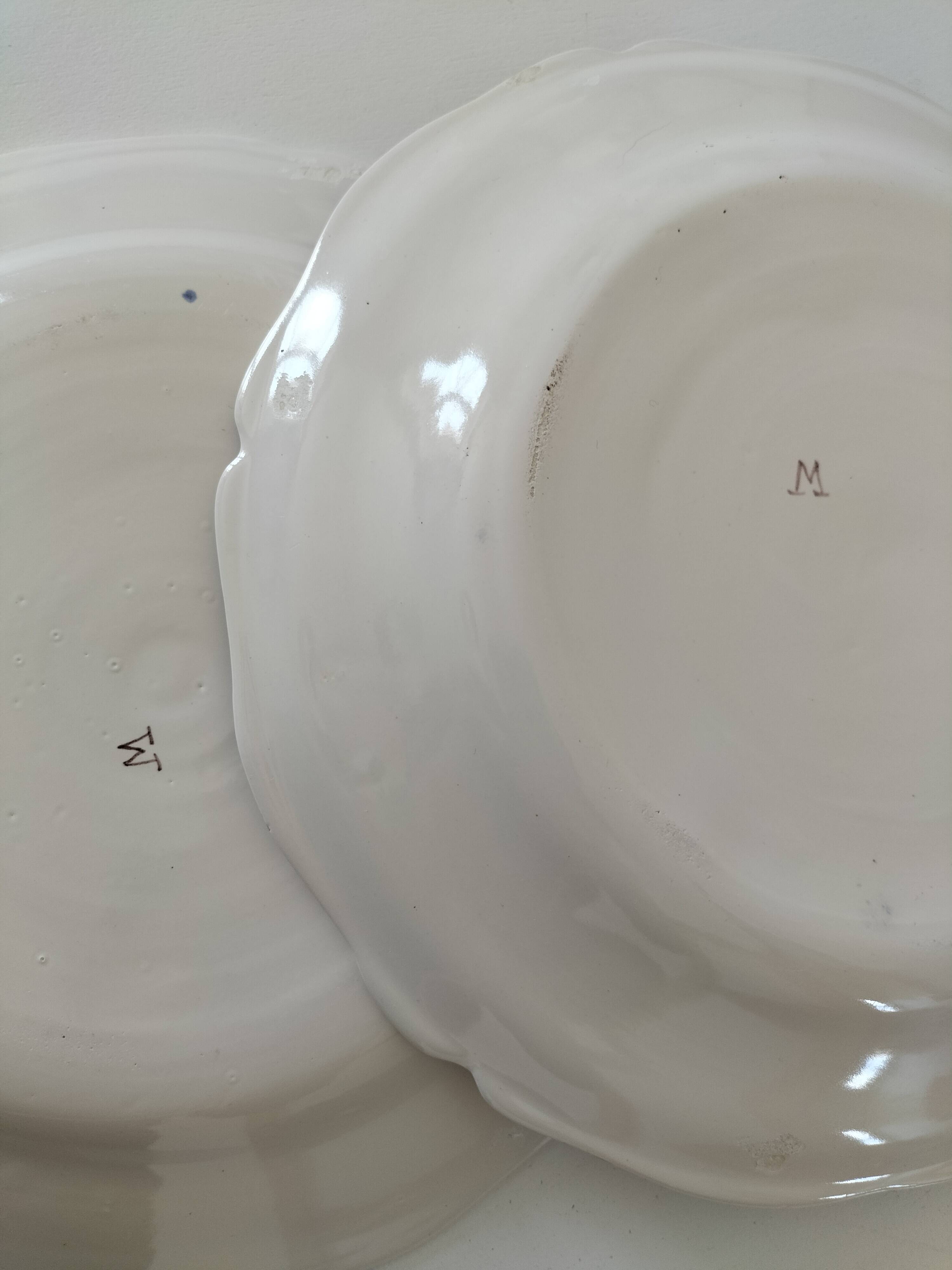 Pair of antique hand-painted plates