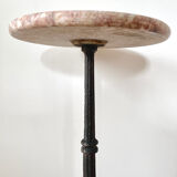Cast iron and marble pedestal table