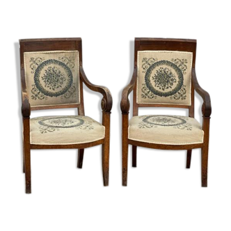 Paire de fauteuils Empire