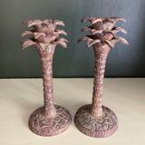 Pair of iron candle holders