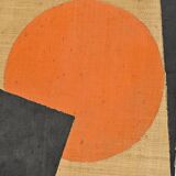 Painting on burlap by Hans Peter, Switzerland circa 1975