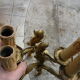 Deux paires d’appliques en bronze