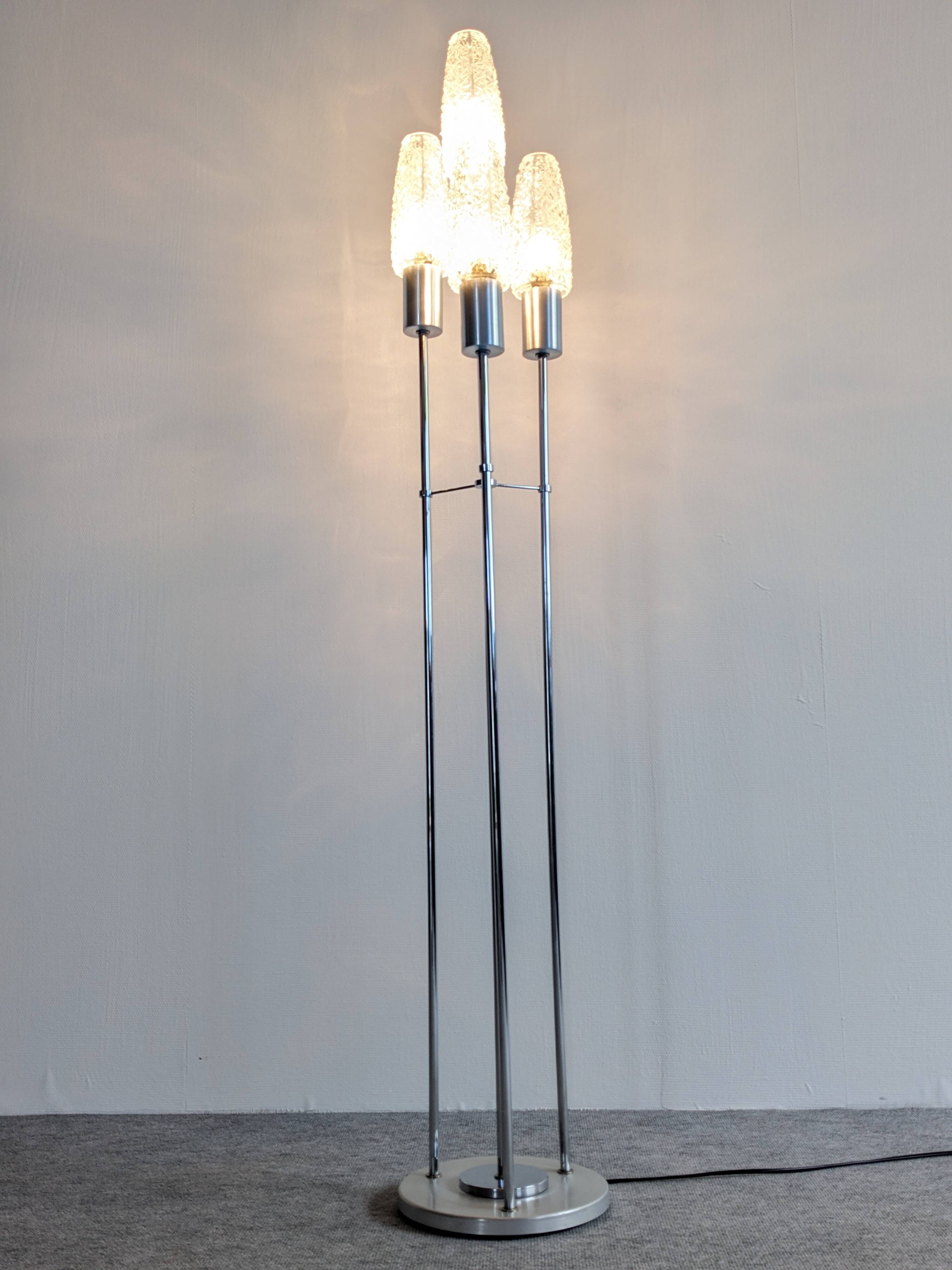 Four-light staircase lamp, France around 1970.