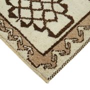 Handmade antique oriental beige runner rug 100 cm x 323 cm
