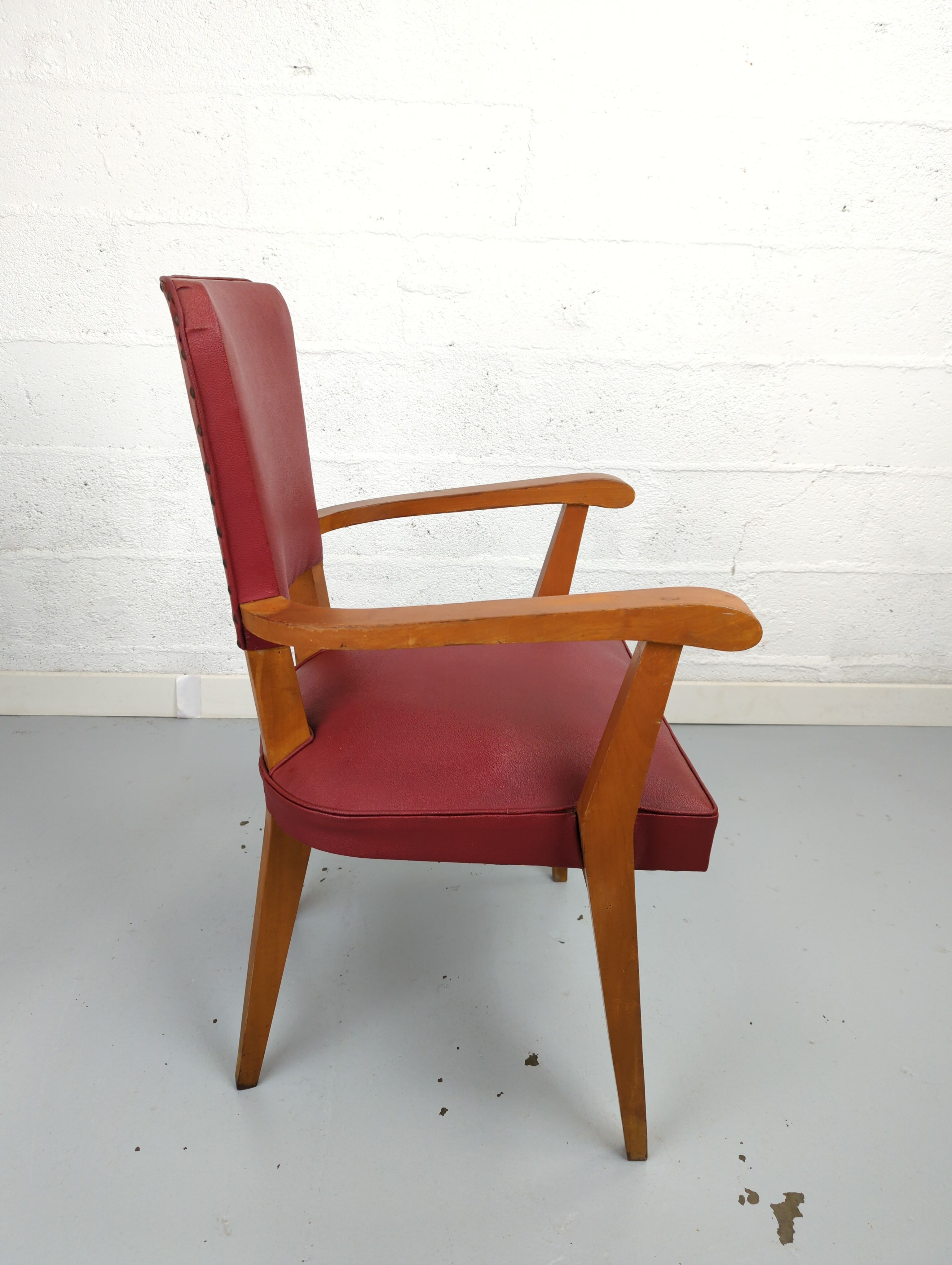 Vintage red bridge chair