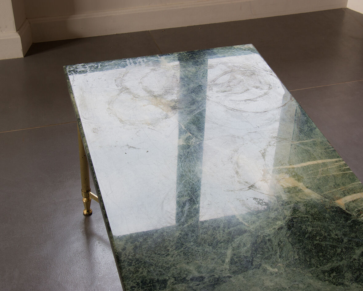 Green marble coffee table