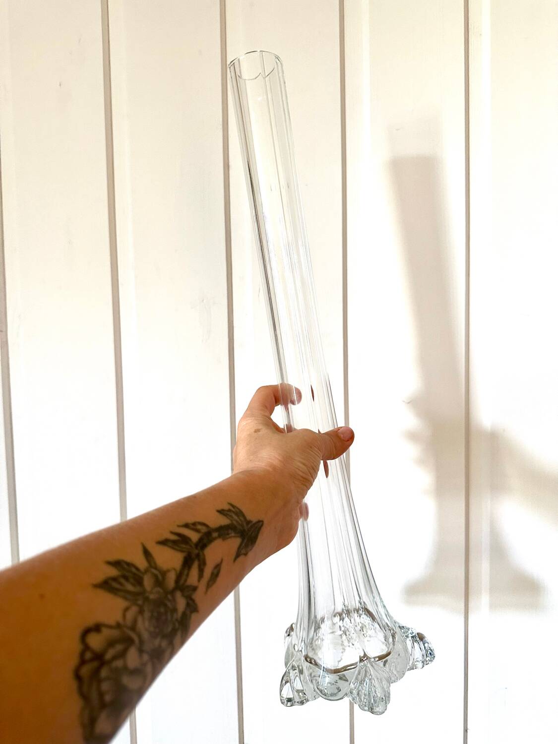 Large art nouveau glass soliflore