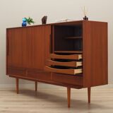 Buffet haut en teck, design danois, années 1960, production : Danemark
