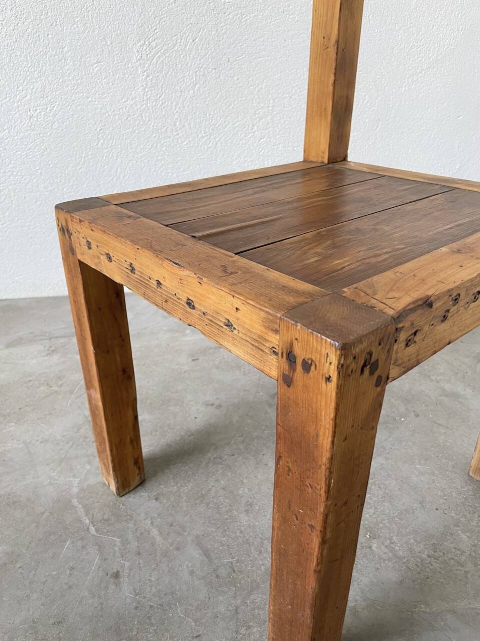 Brutalist pine chair