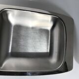 Double hollow brushed stainless steel dish