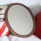 Large vintage purple oval mirror from the 70s