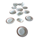 Very rare complete table service of 40 pieces – "Bistrot" model by Jacques Lobjoy for Auteuil porcelain, circa 1970.