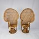 Set of 2 Vintage Rattan and Wicker Peacock Chairs, 1970s