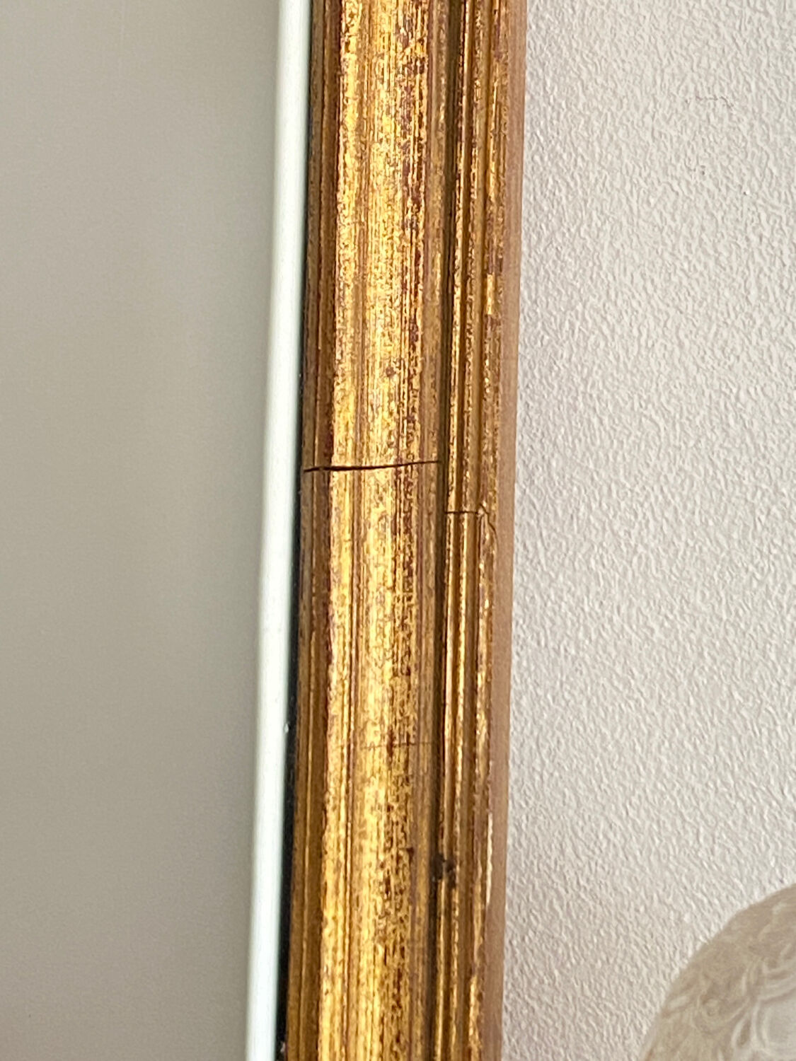 Old rectangular gilded mirror 43 x 21 cm
