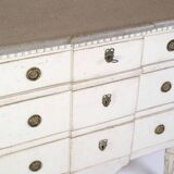 Gustavian Chest Of Drawers Grey Painted, Swedish Origin From 1840s