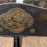 Set of a painted table with its 5 chairs