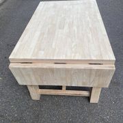 Extendable farmhouse table with renovated solid wood flaps 140-200cm