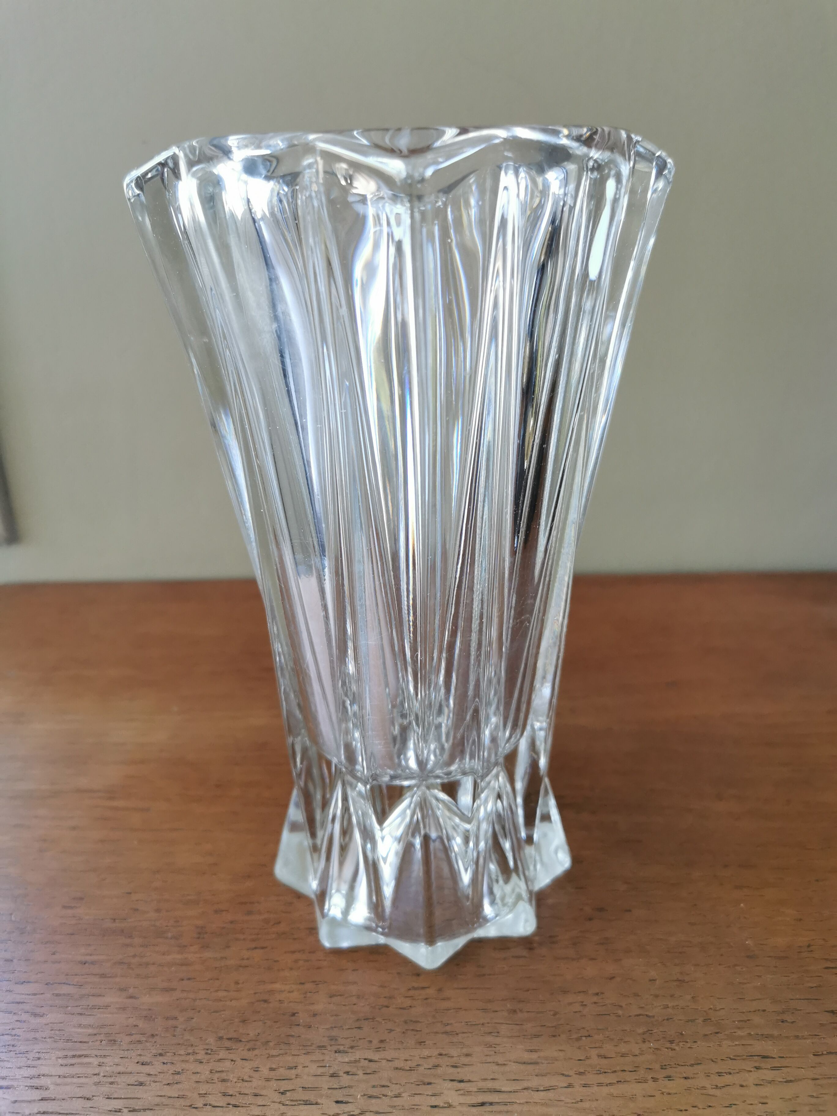 Vintage origami style crystal vase