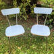 2 chaises formica bleues