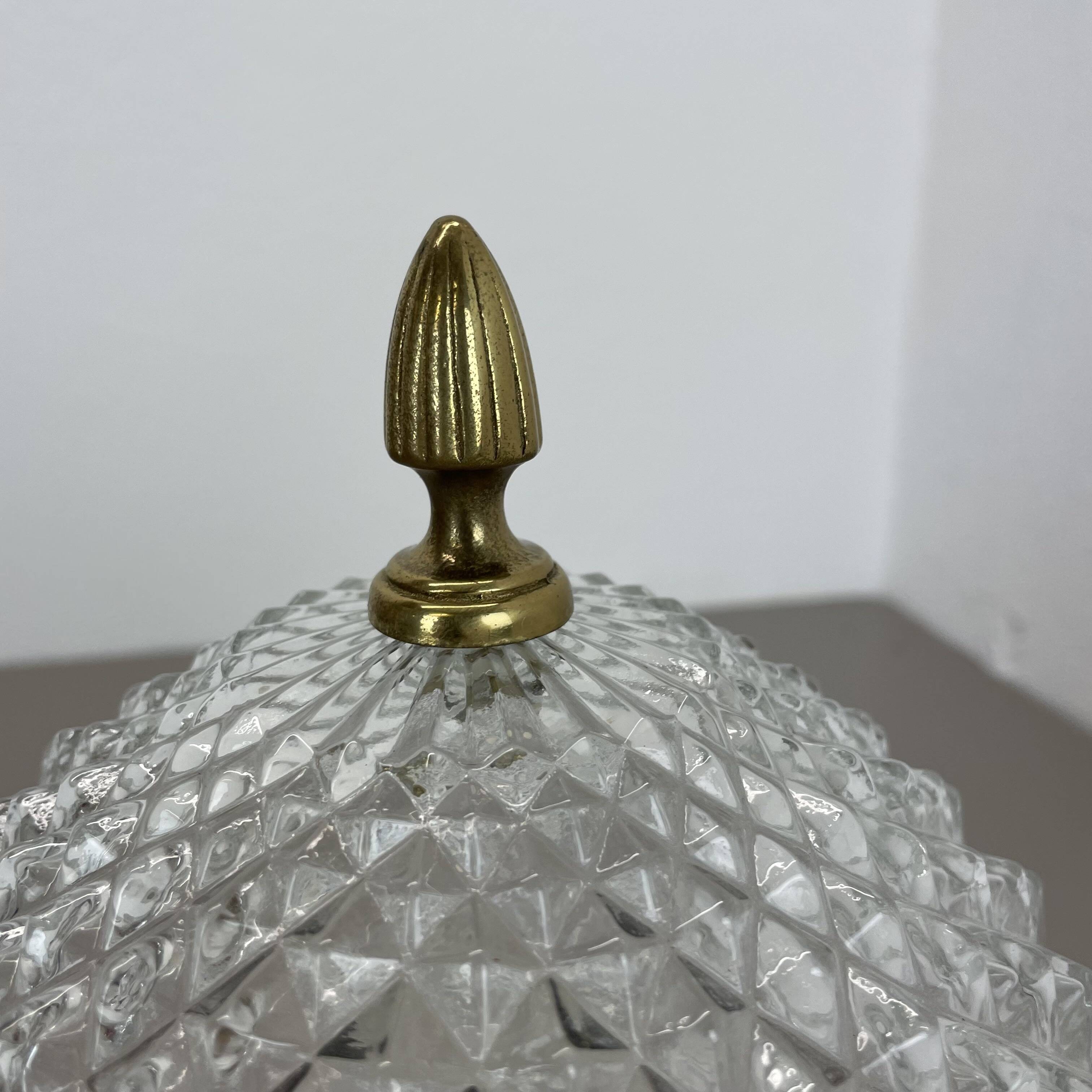 Modernist  "pineapple" ceiling light by glashütte limburg attrib., germany 1970