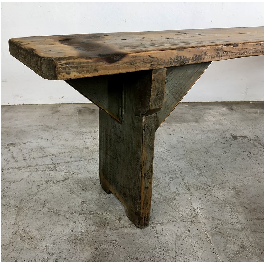 Authentic wooden bench from the Czech Republic