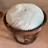 Pouf en rotin vintage