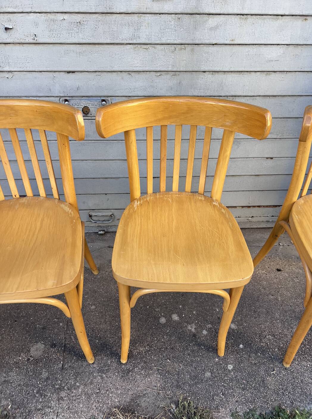 (Lot) 4 Bistro Chairs Light Oak