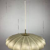 Midcentury ufo cocoon pendant lamp with brass, 1960s