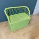 Vintage rattan bench toy chest