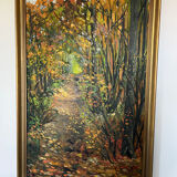 Signed forest landscape painting